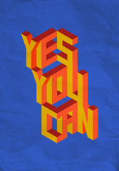 Wall Mural - Isometric Yes you Can quote background