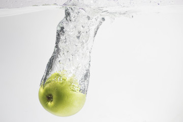 green apple splash water