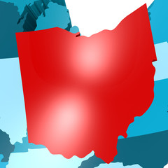 ohio map on blue usa map