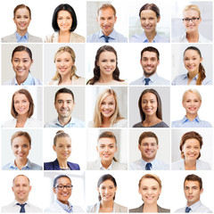 Poster - collage with many business people portraits