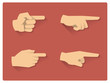 Pointing finger flat icons