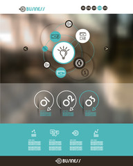 Wall Mural - turquoise website transparent template with bulb