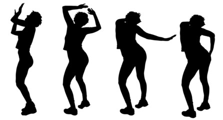 Wall Mural - Vector silhouette of a woman.