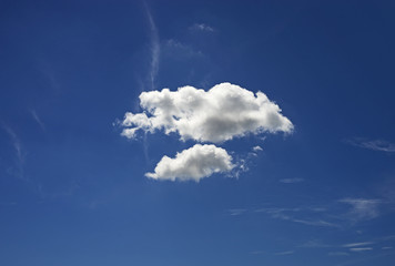 White clouds on blue sky