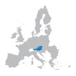European Union map with indication of Austria
