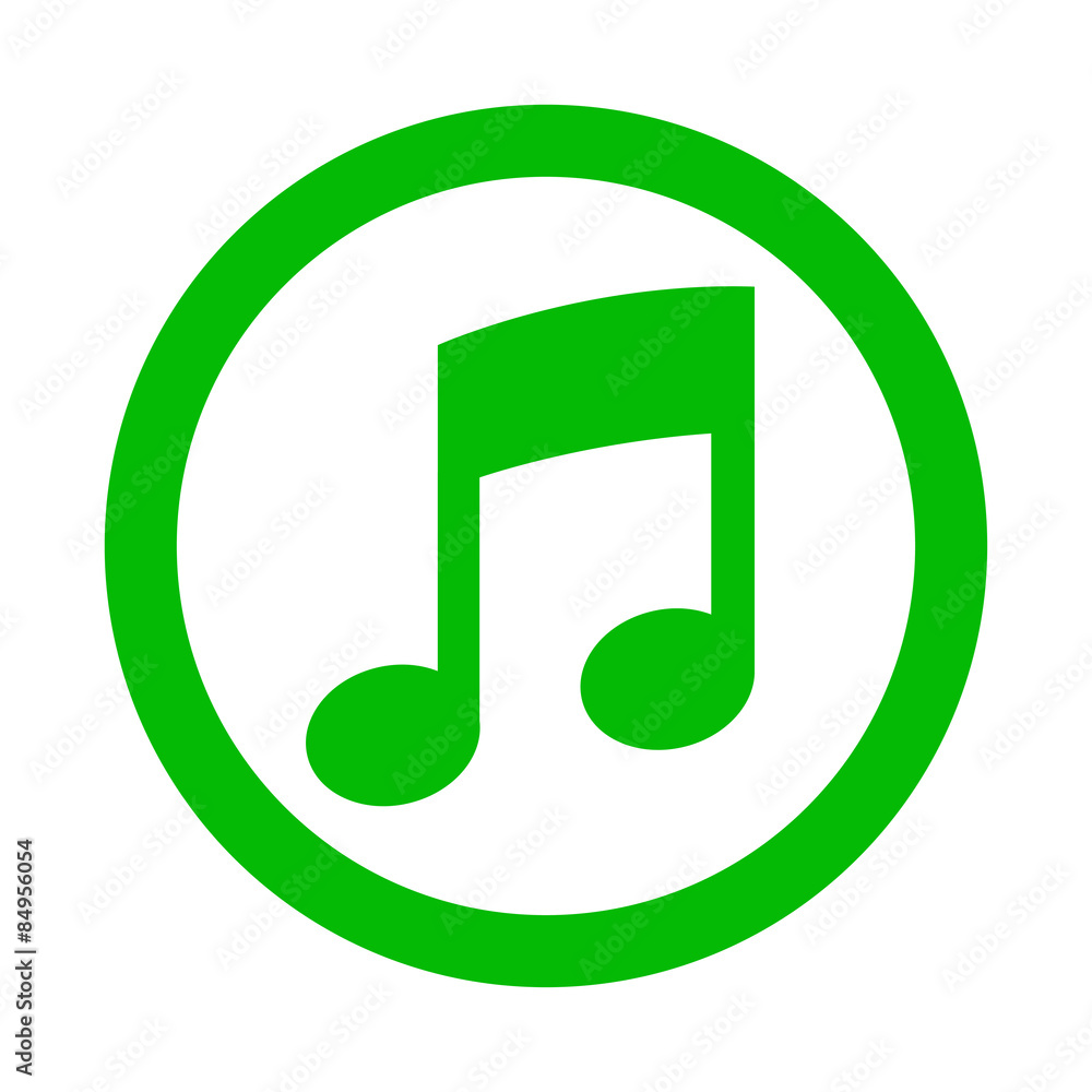 Ilustración de Stock Icono redondo simbolo musica verde | Adobe Stock, image size:1000x1000