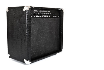 black guitar amplifier