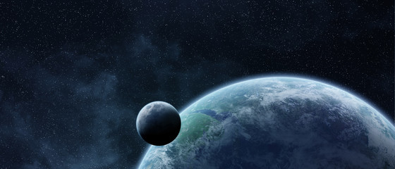 Wall Mural - sunrise over planet earth in space