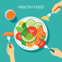 Healthy Food Concept Flat Design