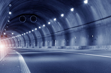 Wall Mural - Abstract car in the tunnel trajectory