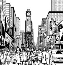 Interpretation Of Times Square In New York