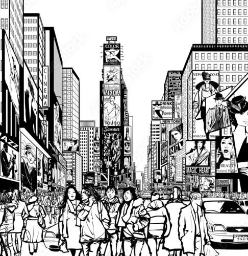 Obraz w ramie Interpretation of Times Square in New York