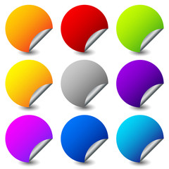 Aufkleber - Peeling stickers with metallic back side. Set of 9 colors.