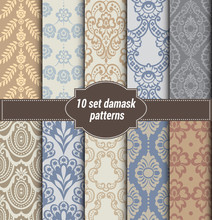  Collection Of Floral Patterns For Making Seamless Wallpapers, Vintage Styles, Pattern Swatches Included,