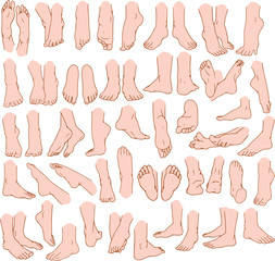 Fototapete - Woman Man Feet Pack 2