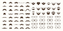Mustaches, Beard And Sunglasses Style Set