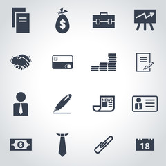 Poster - Vector black business icon set