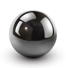 vector metallic sphere, glossy ball.