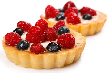 Sweet cakes with berries