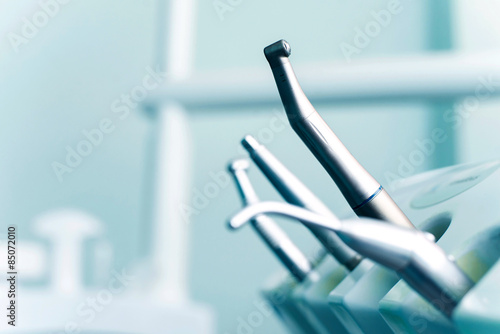 Fotografering Different dental instruments and tools in a dentists office