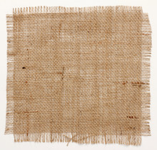 Texture Of Burlap Hessian Square With Frayed Edges