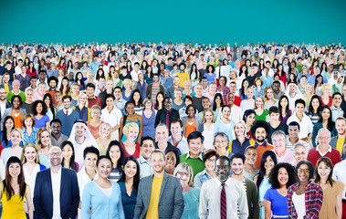 Poster - Large Group of Diverse Multiethnic Cheerful Concept