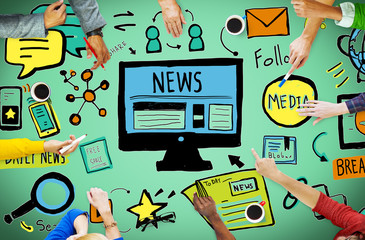 Wall Mural - news article advertisement publication media journalism concept