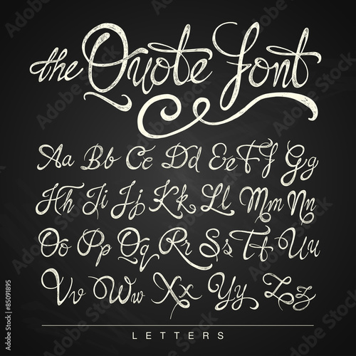 Fotografía Handwritten calligraphy quote font, white on the blackboard background