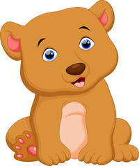 Wall Mural - Cute brown bear cartoon