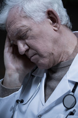 Canvas Print - Close-up of tired man