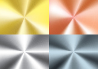 Set of Brushed metal background, vector