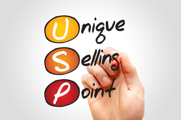 Wall Mural - Unique Selling Point (USP), business concept acronym