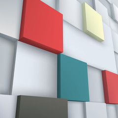 Poster - Composition of 3d cubes.