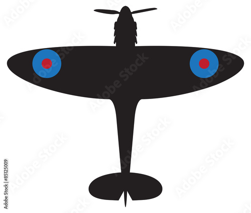 Leinwand Poster  Spitfire Silhouette