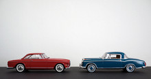 Red And Blue Classic Retro Luxury Sports Coupe Cars