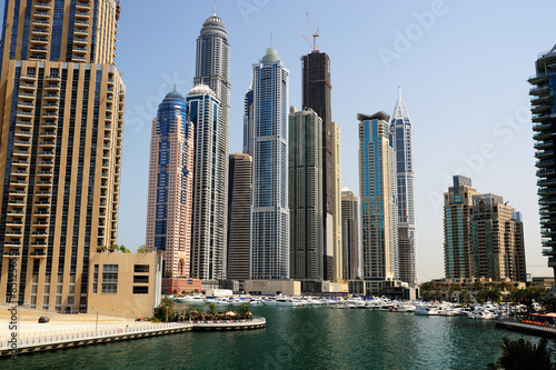 Fototapeta na wymiar Skyscrapers of Dubai Marina