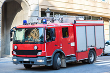 Red Fire Truck In Brussel