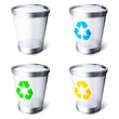 Zestaw kolorowych ikon recyklingu