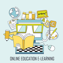 Wall Mural - online education concept