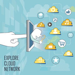 Wall Mural - cloud network concept