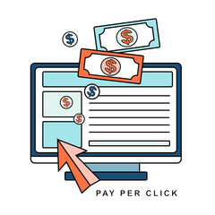 Wall Mural - pay per click concept