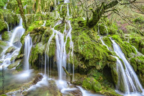 Naklejka nad blat kuchenny Waterfalls at Entzia mountain range (Spain)