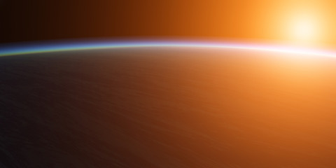 Wall Mural - blue planet with bright sun.