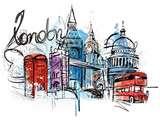 Fototapeta Fototapeta Londyn - London City Sketch