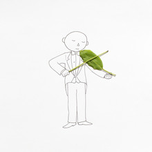 Conceptual Drawing Of A Man Playing The Violin