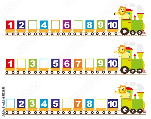 math train for children numbers 1 10 stock vector adobe stock