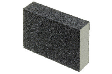 Flexible and non absorbent sanding sponge with 2 sanding grits