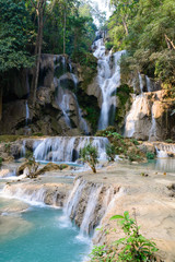  Kouangxi waterfall at Luang Prabang in Laos.