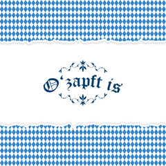 Wall Mural - Oktoberfest background with blue-white checkered pattern