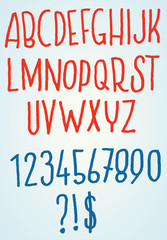 Poster - Condenced hand drawn doodle font with numbers